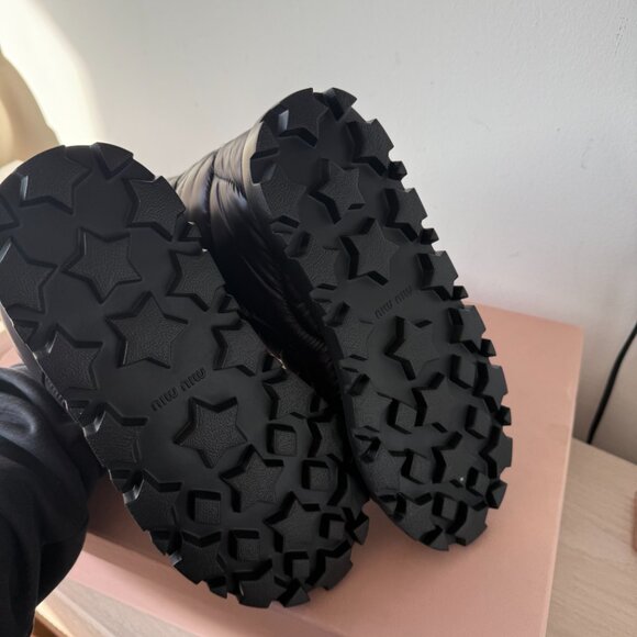 NWt Miu Miu Quilted Boots Black Nylon Padded Drawstring Sz 40 - Picture 12 of 12